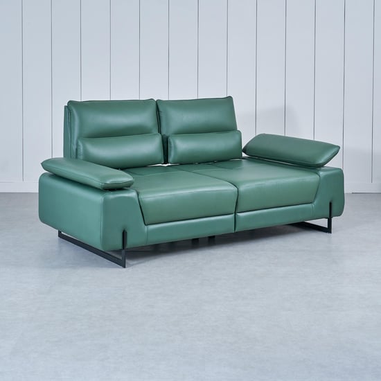 Fern Living Half Leather 3-Seater Sofa - Green