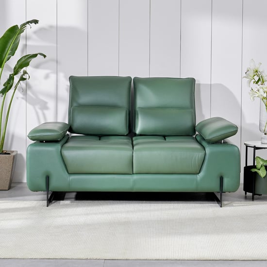 Fern Living Half Leather 2-Seater Sofa - Green