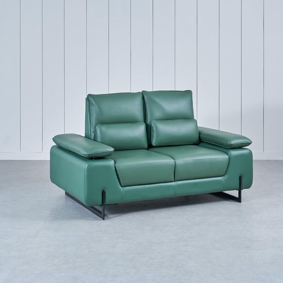 Fern Living Half Leather 2-Seater Sofa - Green