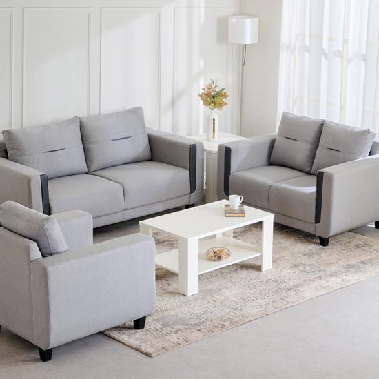 Berry Fabric 3+2+1 Seater Sofa Set - Grey