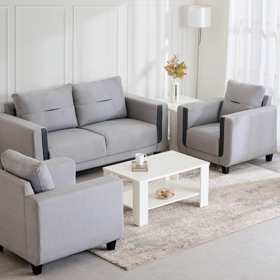 Berry Fabric 3+1+1 Seater Sofa Set - Grey