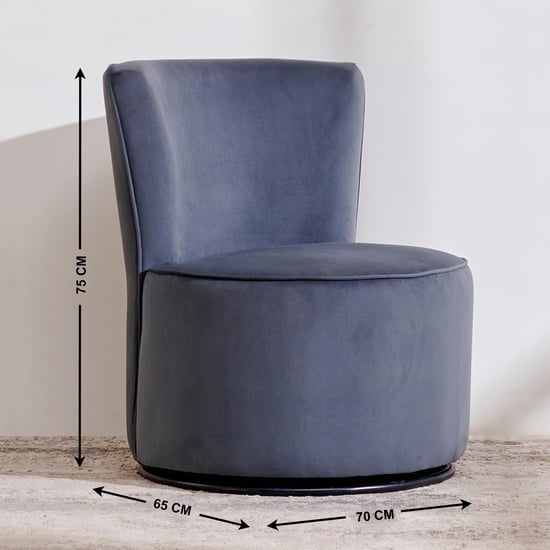 Noa Fabric Rotating Accent Chair - Grey