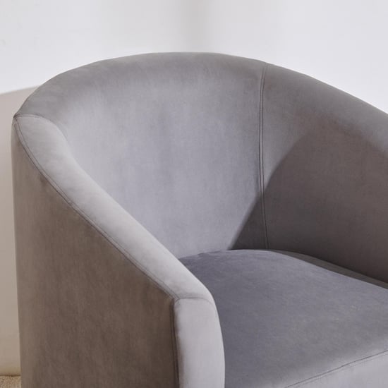 Seaford Velvet Chair with Ottoman - Grey