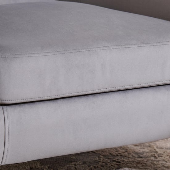 Seaford Velvet Chair with Ottoman - Grey