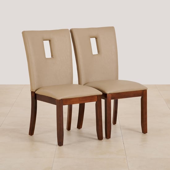 (Refurbished) Oxville Set of 2 Faux Leather Dining Chairs -  Brown