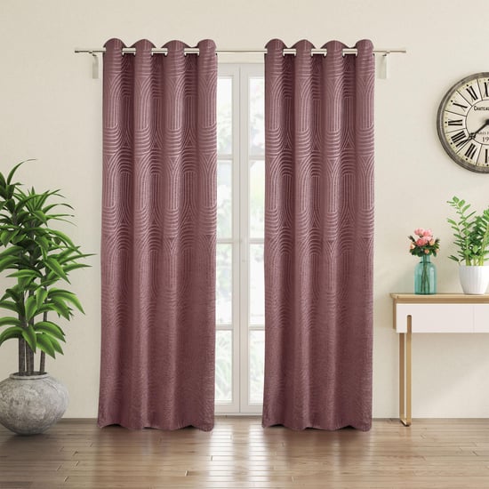 Calamus Waves Velvet Finish Room-Darkening Door Curtain