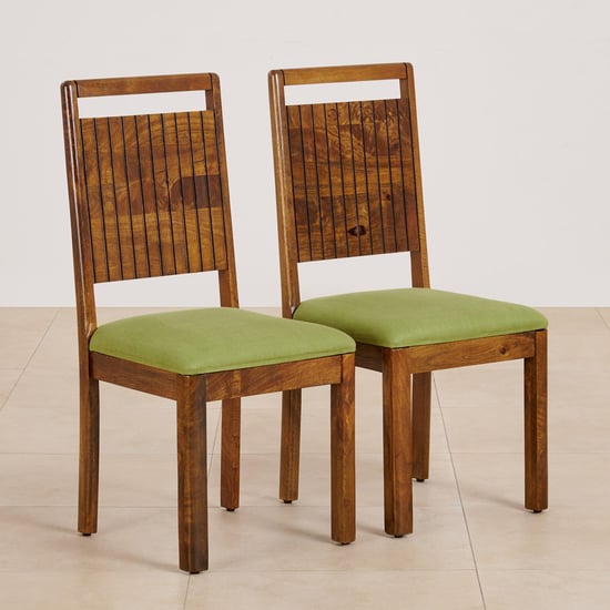 (Refurbished) Olivia Set of 2 Mango Wood Dining Chairs - Brown