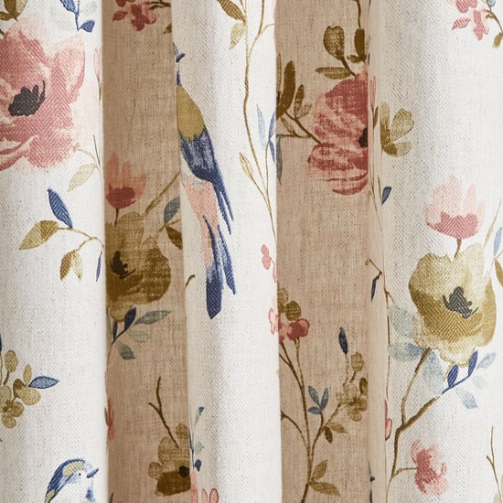 Mellow Elm 1Pc Floral Print Light Filtering Door Curtain