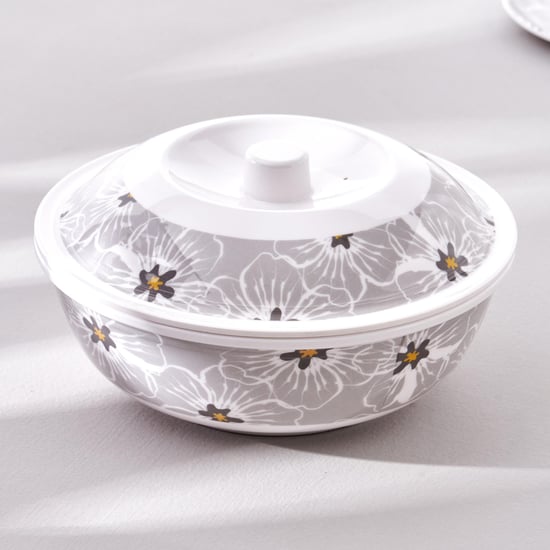 Meadows Theme Monochrome Melamine Printed Serving Bowl - 1.4L