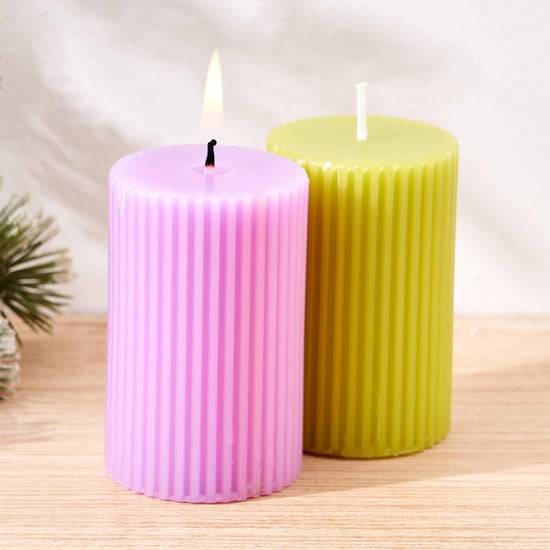 Alisa Set of 2 Jasmine and Lavender Scented Pillar Candles