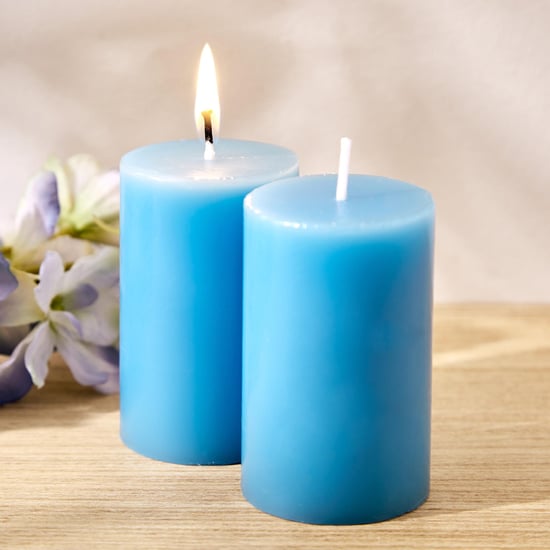 Colour Refresh Set of 2 Blueberry Scented Pillar Candles
