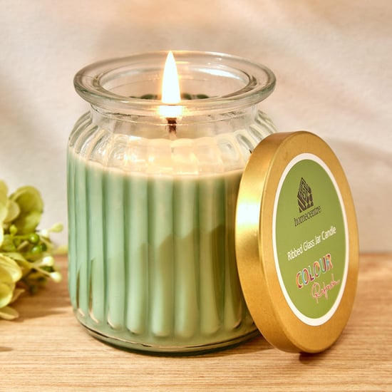 Colour Refresh Sea Breeze Scented Ribbed Jar Candle