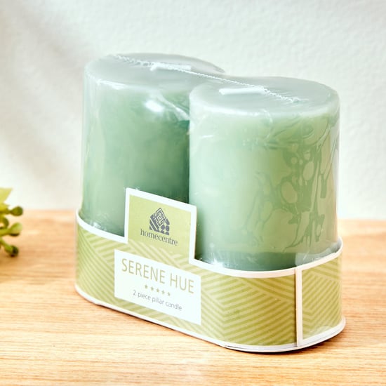 Colour Refresh Set of 2 Sea Breeze Scented Pillar Candles