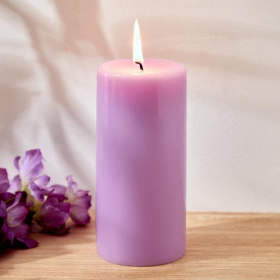 Colour Refresh Lavender Scented Pillar Candle