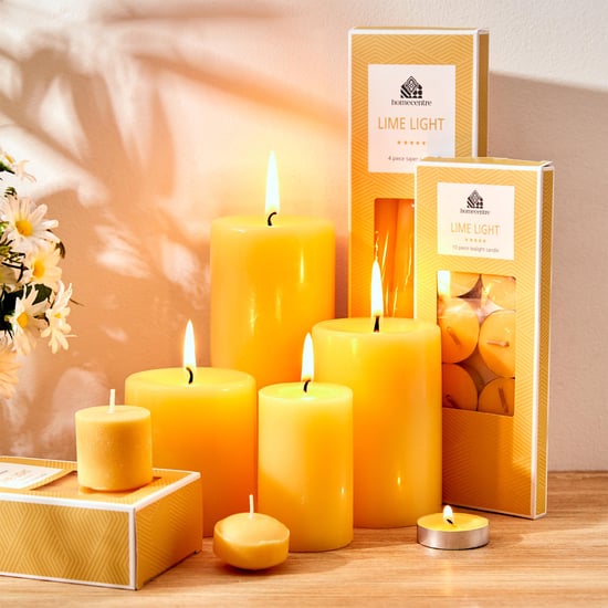 Colour Refresh Set of 10 Citrus Scented T-Light Candles | Yellow | Wax