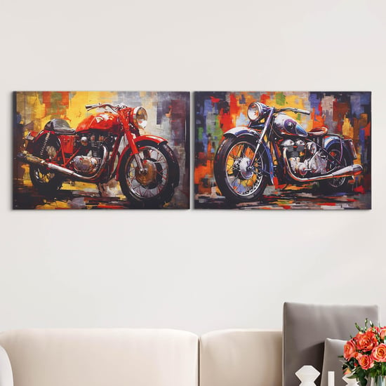 Brezza Trendy Set of 2 Canvas Riders Delight Picture Frames - 60x40cm