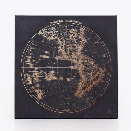 Corsica Brezza Set of 2 Canvas World Map Picture Frames - 50x50cm