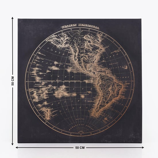 Corsica Brezza Set of 2 Canvas World Map Picture Frames - 50x50cm