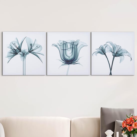 Corsica Brezza Set of 3 Canvas Seasonal Flower Picture Frames - 40x40cm