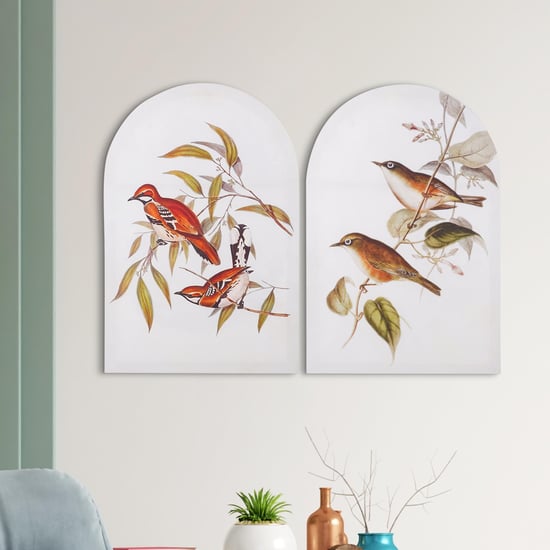 Corsica Brezza Set of 2 Canvas Bird with Arch Picture Frames - 40x60cm
