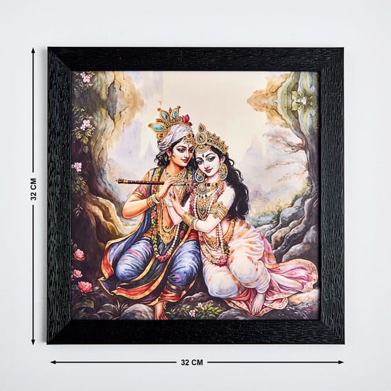 Aura MDF Divine Radha Krishna Picture Frame - 32x32cm