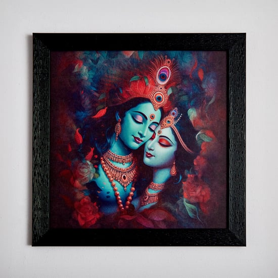 Aura MDF Divine Radha Krishna Picture Frame - 32x32cm