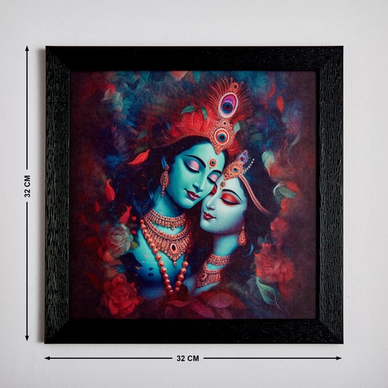 Aura MDF Divine Radha Krishna Picture Frame - 32x32cm