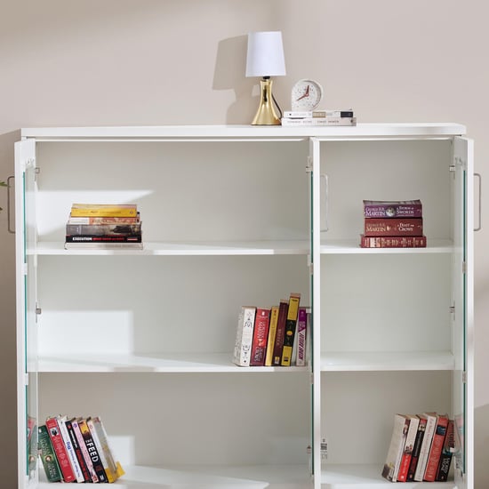 Quadro 3-Door Book Cabinet - White