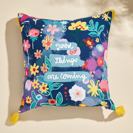 Glance Embroidered Filled Cushion - 40x40cm