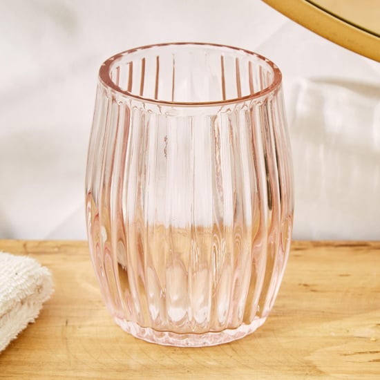 Nova Senorita Glass Ribbed Toothbrush Holder