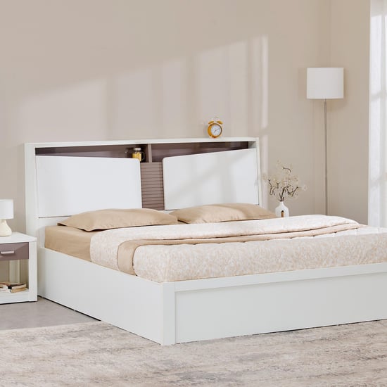 Quadro Flex King Bed with Box Storage - White