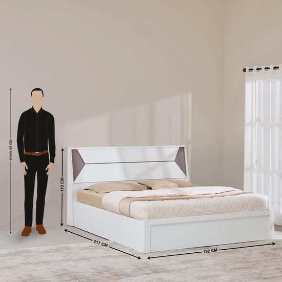 Quadro Edge King Bed with Hydraulic Storage - White
