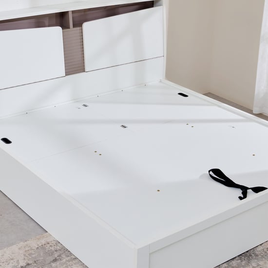 Quadro Flex Queen Bed with Hydraulic Storage - White
