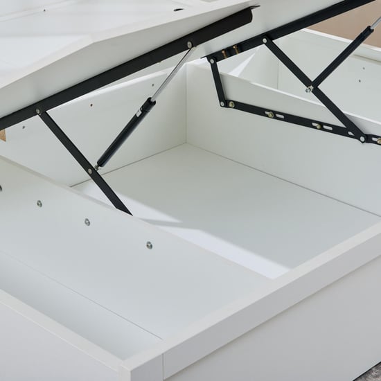 Quadro Flex Queen Bed with Hydraulic Storage - White