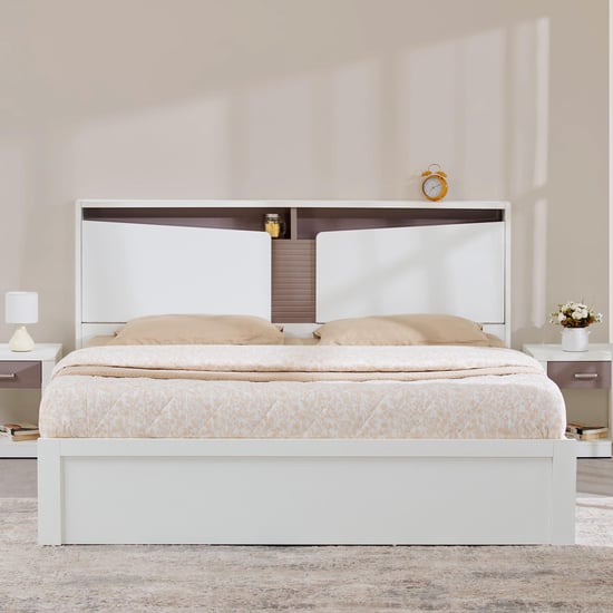 Quadro Flex Queen Bed with Hydraulic Storage - White