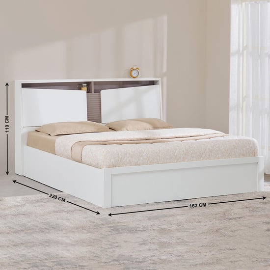 Quadro Flex Queen Bed with Hydraulic Storage - White