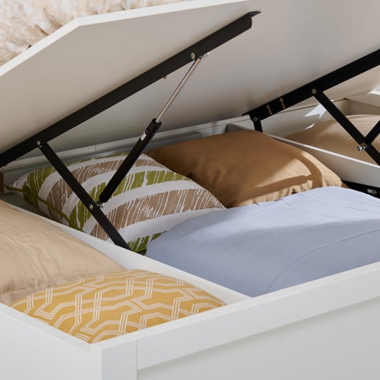 Quadro Flex Queen Bed with Hydraulic Storage - White