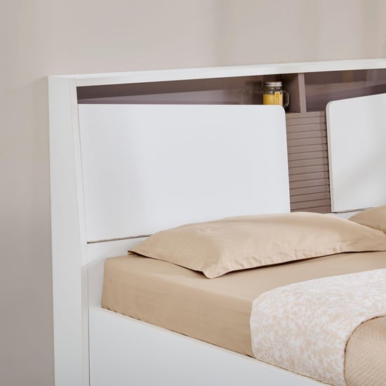 Quadro Flex Queen Bed with Hydraulic Storage - White