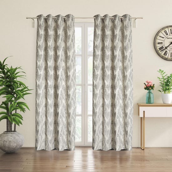 Morris Azure Set of 2 Jacquard Light Filtering Door Curtains