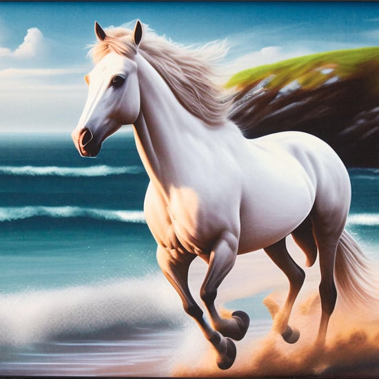 Corsica Aura Running Horse Picture Frame - 50x30cm | Black