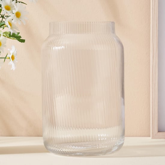 Eadric Glass Ribbed Vase
