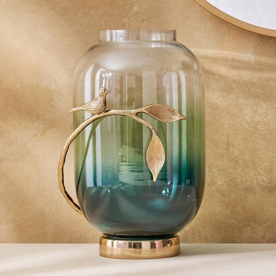 Splendid Goldcrest Gloria Glass Bird Vase