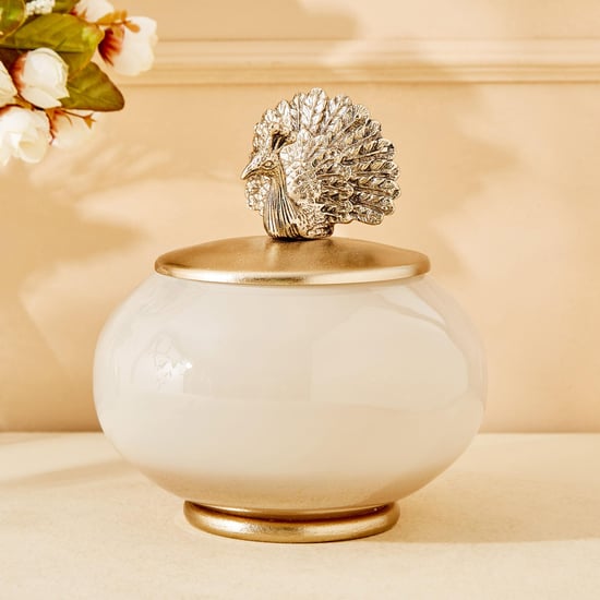 Eternity Vivere Metal Peacock Decorative Jar