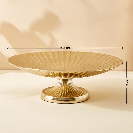 Hoovu Flor Metal Ribbed Decorative Bowl