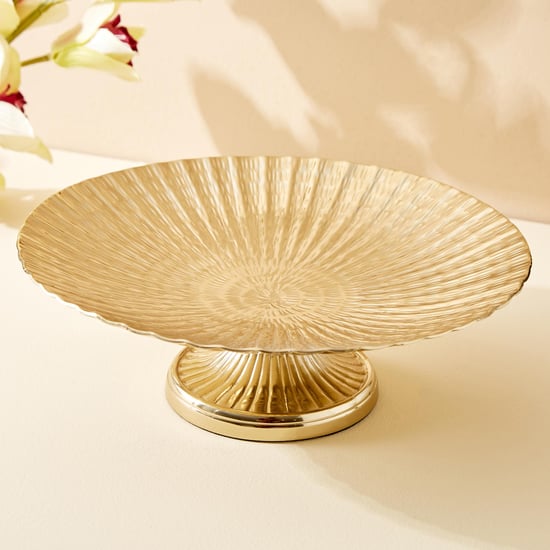 Hoovu Flor Metal Ribbed Decorative Bowl