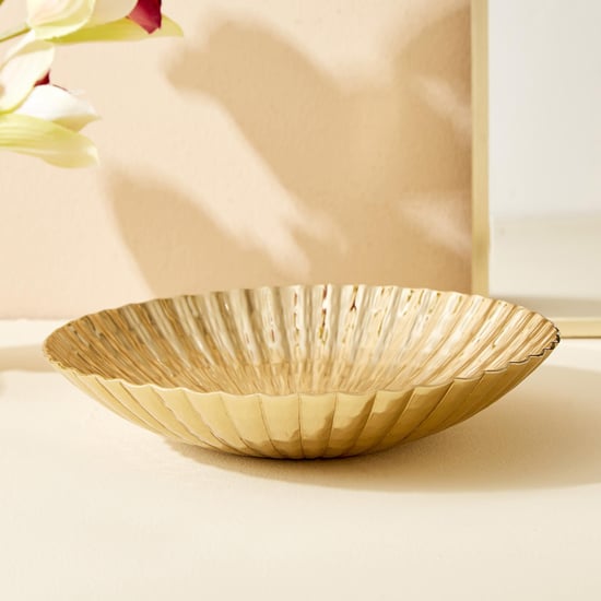 Hoovu Flor Metal Ribbed Decorative Bowl