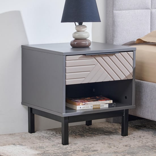 Connect Bedside Table with Drawer - Grey