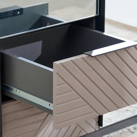 Connect 3-Door Wardrobe with Mirror and Drawer - Grey