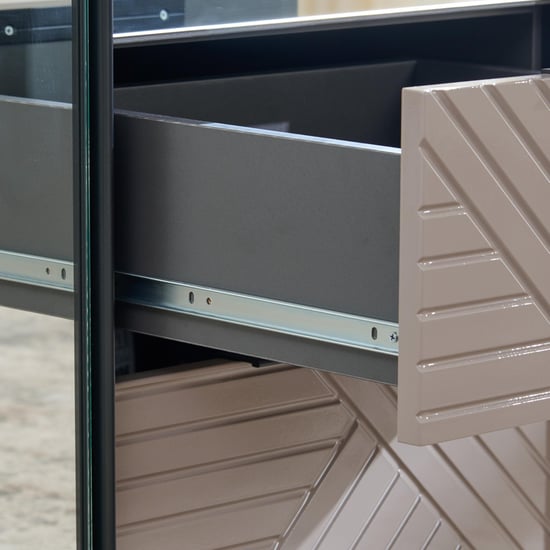 Connect 3-Door Wardrobe with Mirror and Drawer - Grey