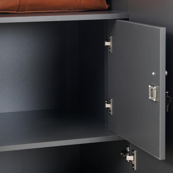 Connect 3-Door Wardrobe with Mirror and Drawer - Grey